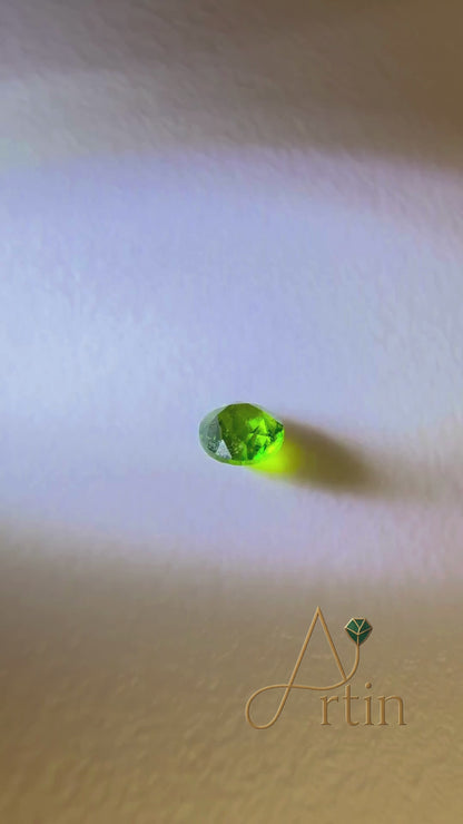 Buy a natural Green Garnet gemstone with vivid green color and natural clarity. Loose, untreated stone suitable for collectors and fine jewelry.